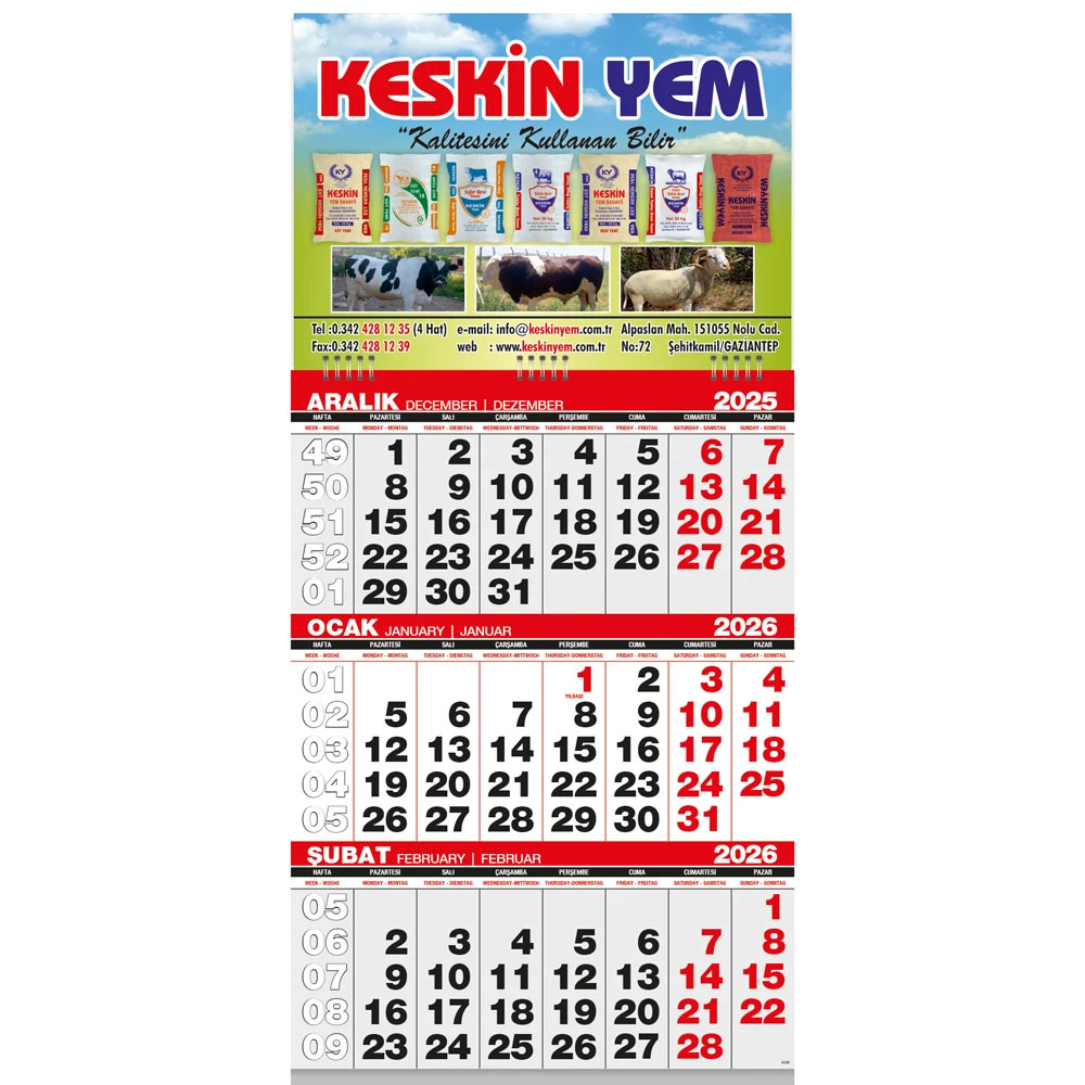 GMC-03 Economic Small Size Mariner Calendar