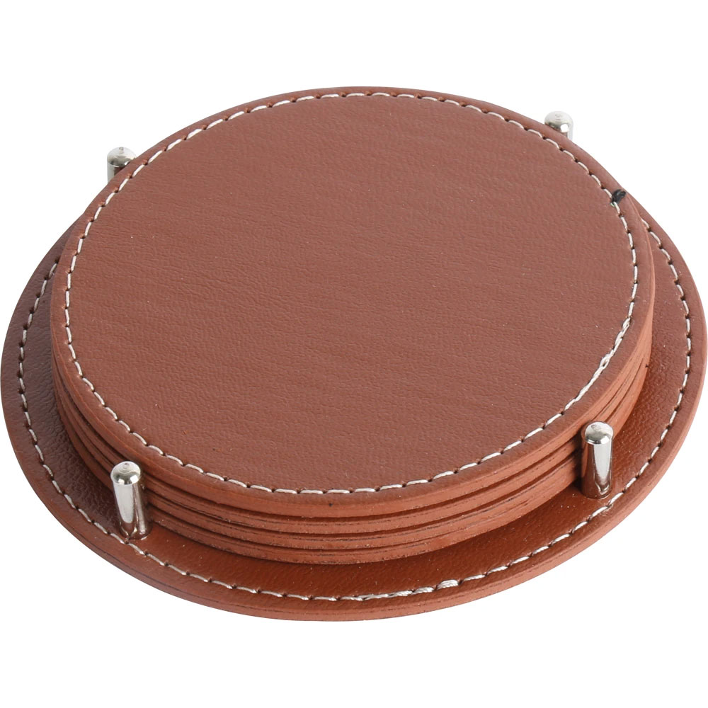 D-3825-T Leather Coaster