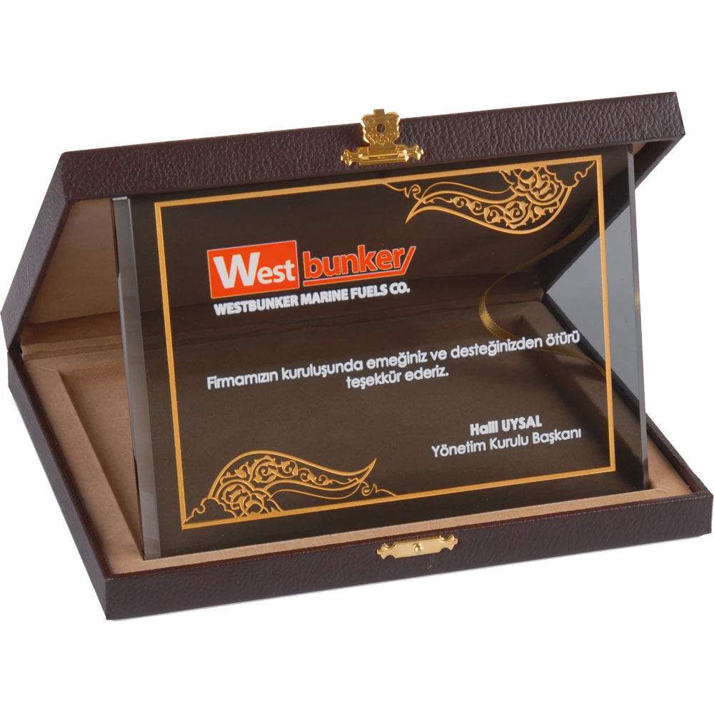 EKT-410 Boxed Crystal Plaque