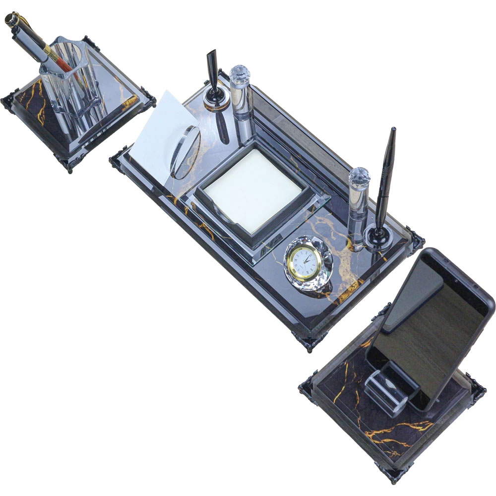 KM-200 Ensemble de table en cristal 3 pièces